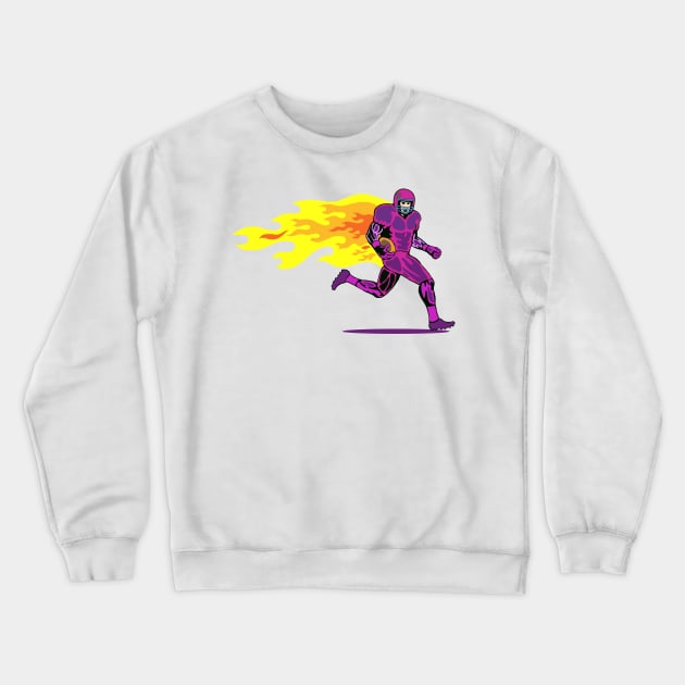 Running Back on Fire Retro Crewneck Sweatshirt by retrovectors